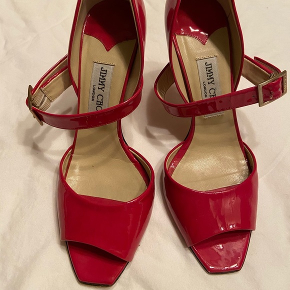 Jimmy Choo Shoes - Jimmy Choo hot pink strappy heel, barely ever worn